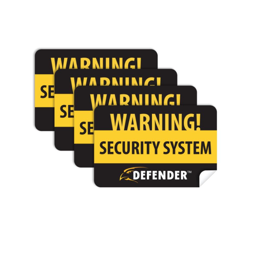 Defender Indoor Video Security System Warning Sign w/Stickers